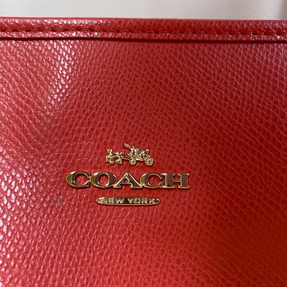 Coach Outlet Large Leather Tote Shoulder Bag 16”. - Picture 12 of 13